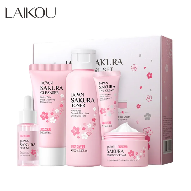 Korean Skincare Routine - LAIKOU Sakura Kit Skin Care Sets