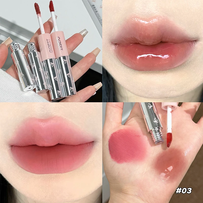Lip Tint Korean - QIBEST Double Head Matte Velvet Liquid