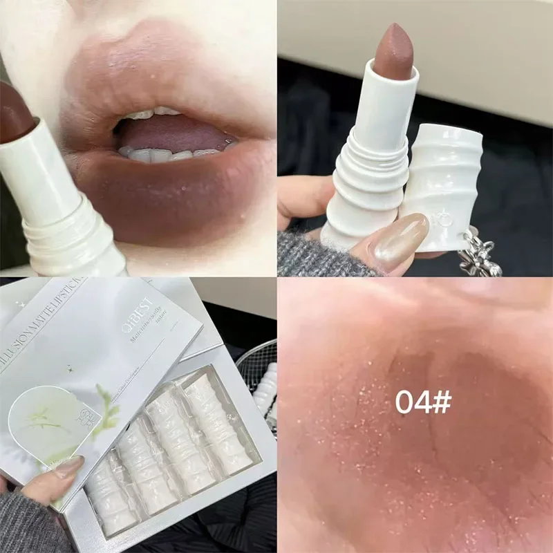 Lip Tint Korean - New Matte Nude Brown Lipstick Waterproof