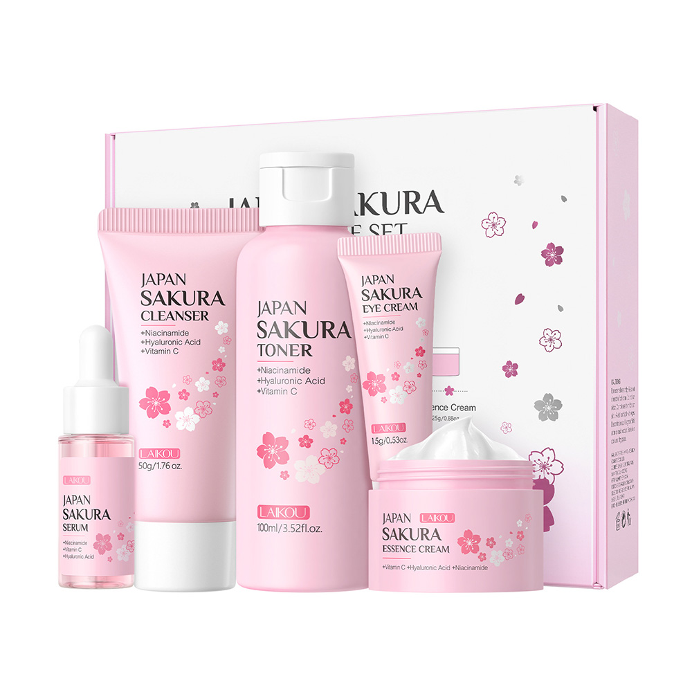LAIKOU Sakura 5pcs Skin Care K - đánh giá và giá Essence Serum Toner