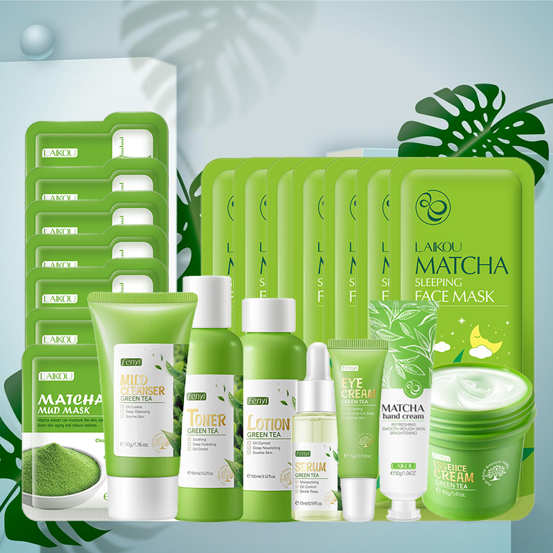 Green Tea Skin Care Kit Korean - đánh giá và giá Korean Skincare Routine