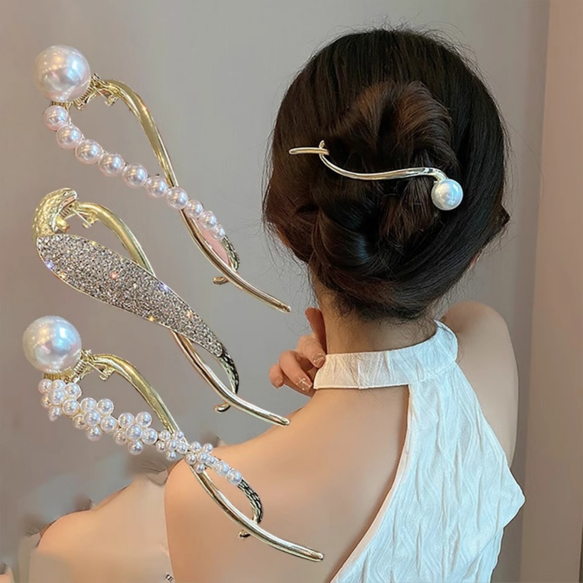 Elegant Glitter Pearl Hair Cli - đánh giá và giá Lifestyle Of Korean