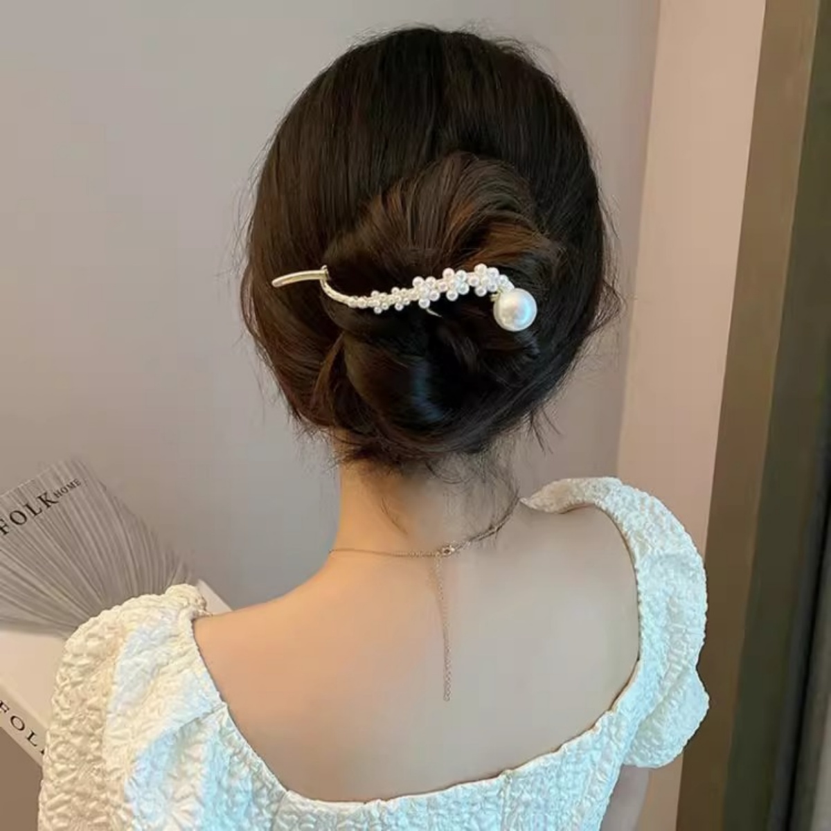 Elegant Glitter Pearl Hair Cli - đánh giá và giá Lifestyle Of Korean