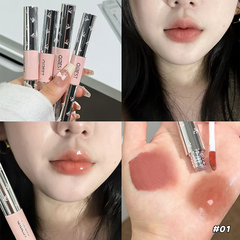 QIBEST Double Ended Lip Glaze  - đánh giá và giá Lip Tint Korean
