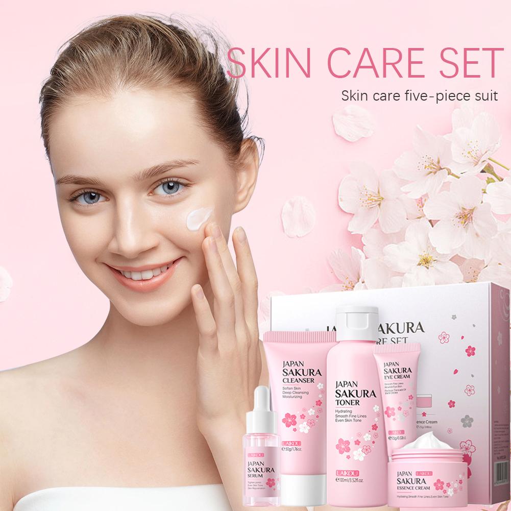 5/3pcs/Set Sakura Skin Care Se - đánh giá và giá Korean Skincare Routine