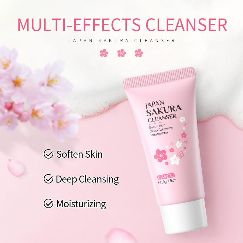 Japan Sakura Facial Cleaner Ko - đánh giá và giá Korean Skincare Routine