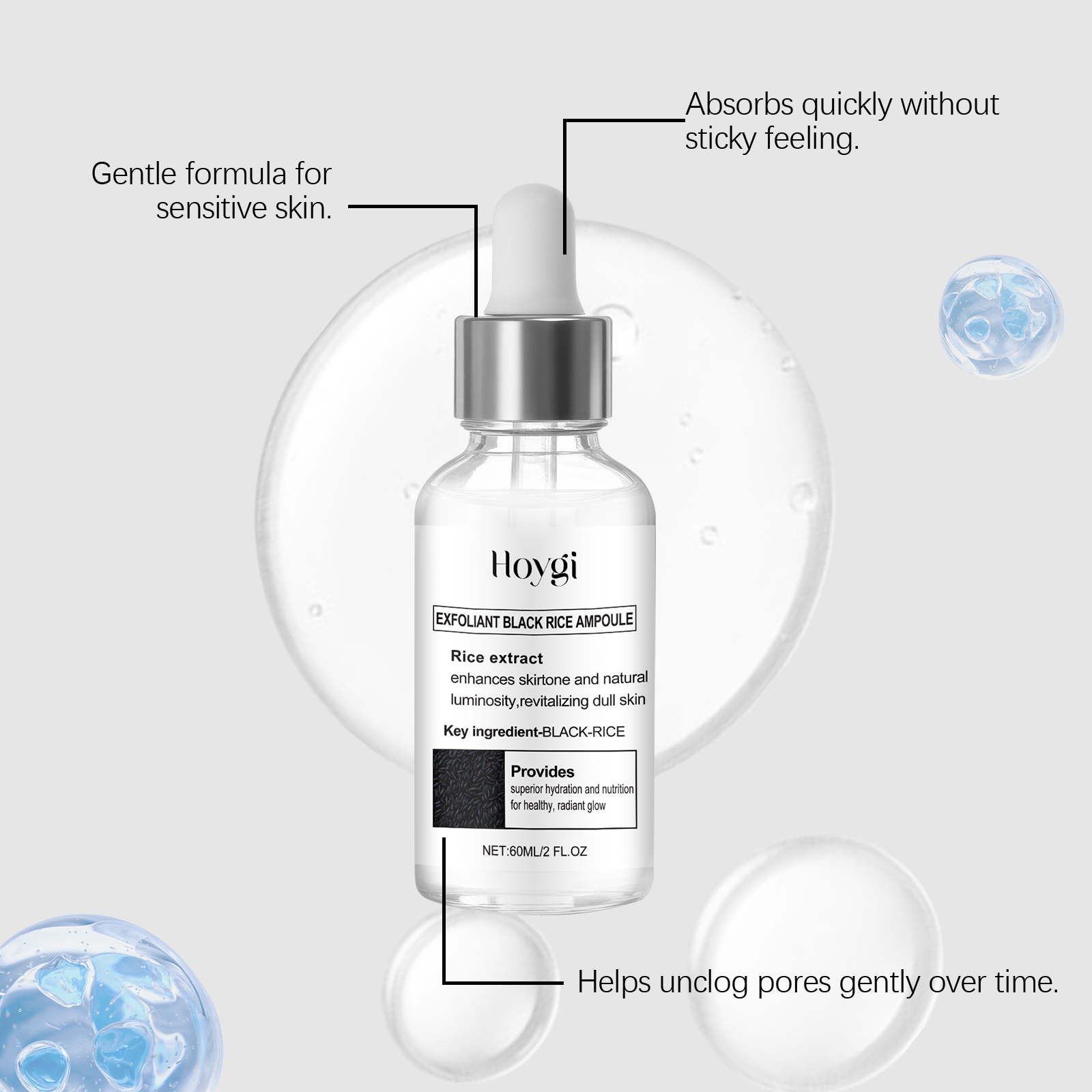 Glow Rice Ampoule White Black  - đánh giá và giá Essence Serum Toner