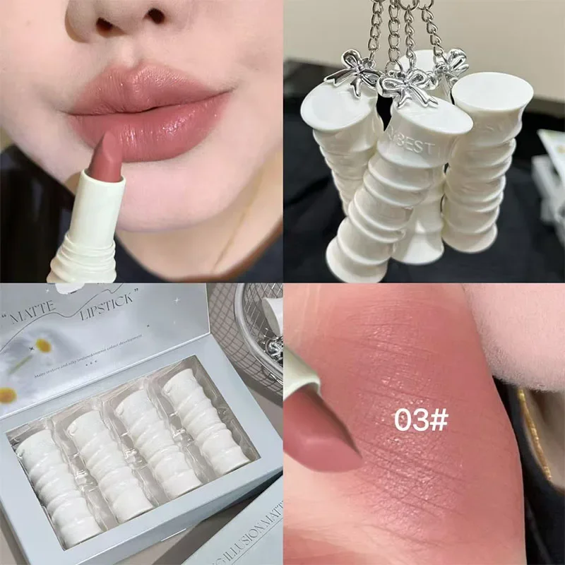 New Matte Nude Brown Lipstick  - đánh giá và giá Lip Tint Korean