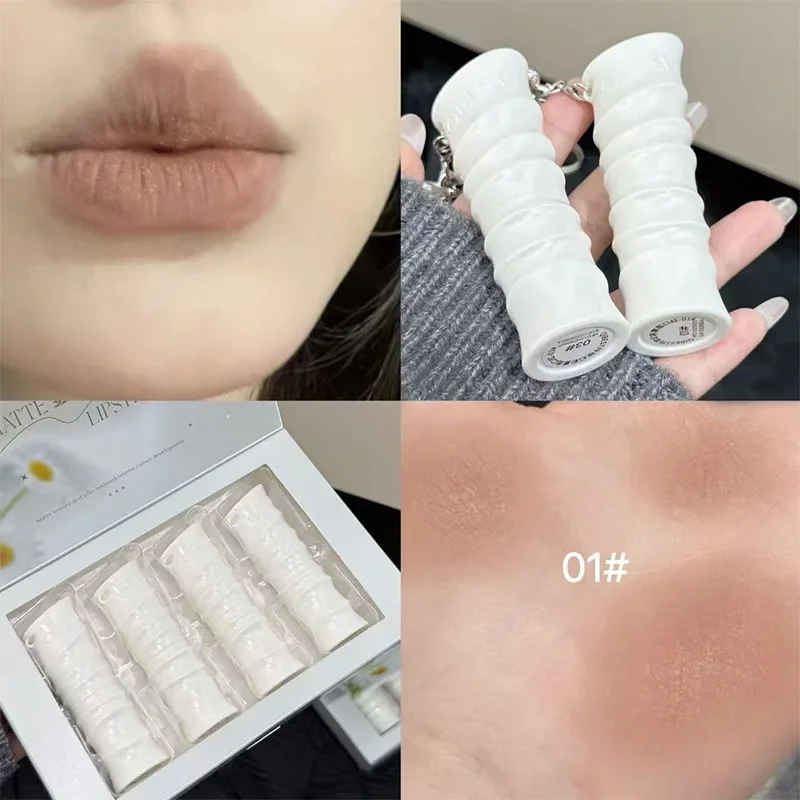 New Matte Nude Brown Lipstick  - đánh giá và giá Lip Tint Korean