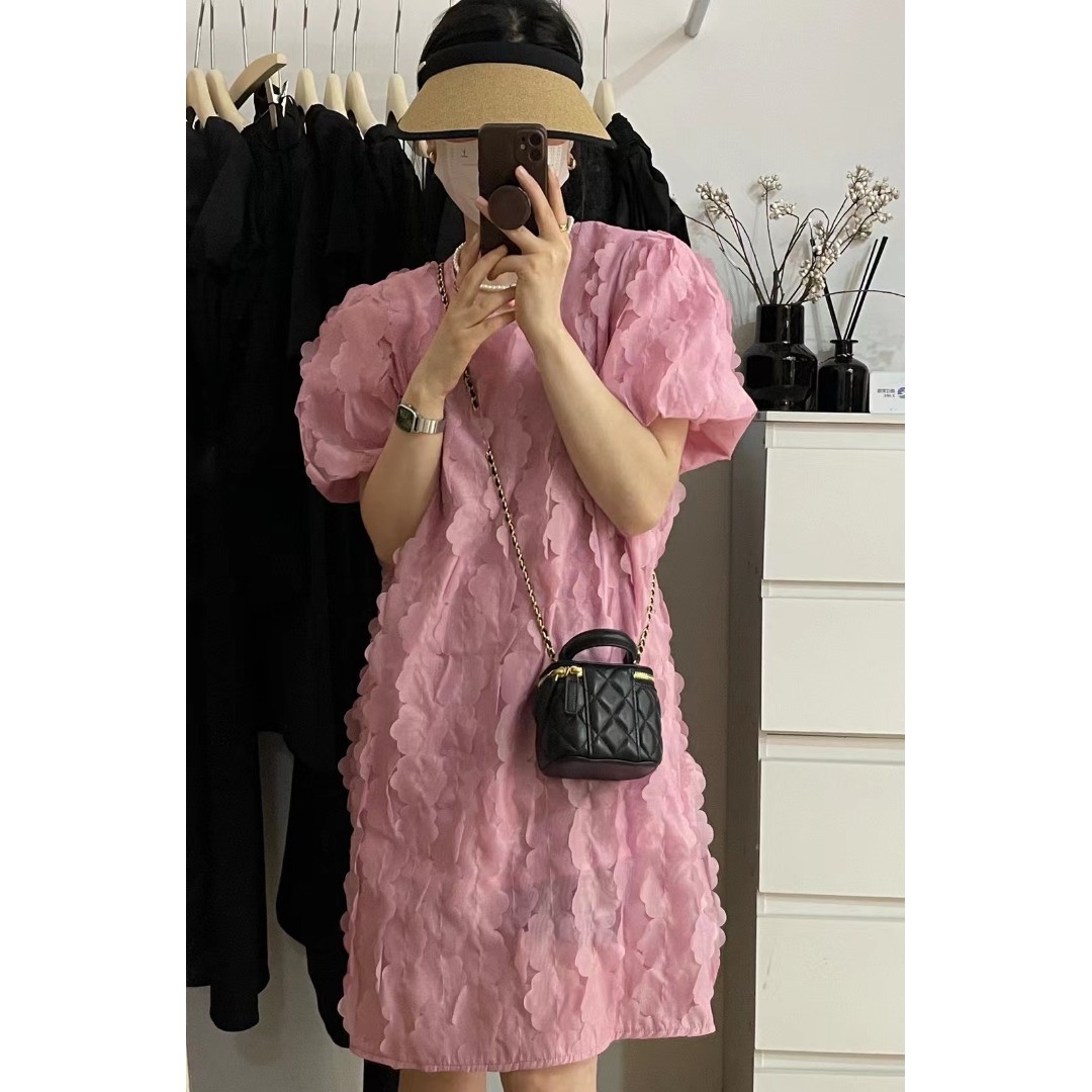 Floral Bubble Sleeve Dress Kor - đánh giá và giá Lifestyle Of Korean