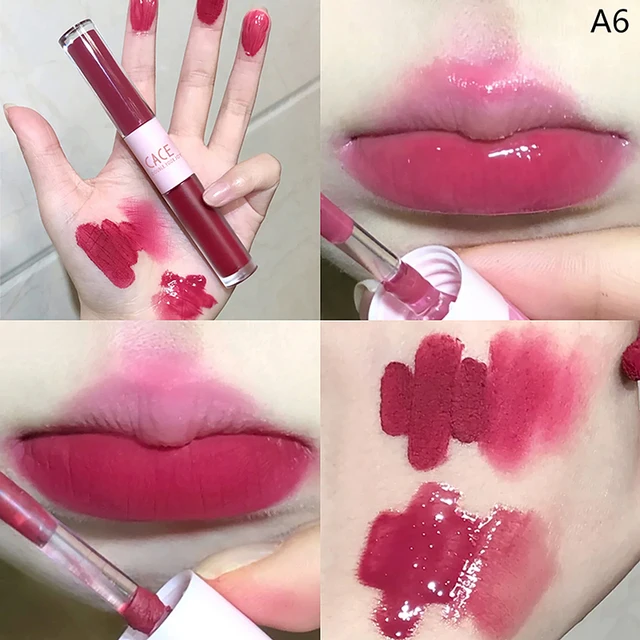 Double Head Lip Gloss Matte Ve - đánh giá và giá Lip Tint Korean