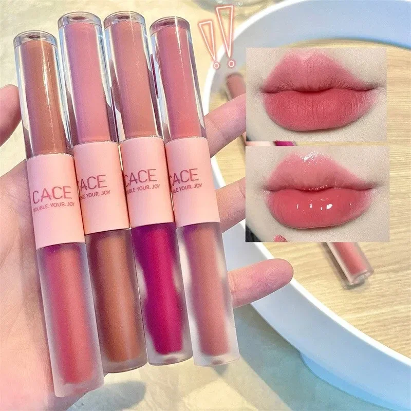 Double Head Lip Gloss Matte Ve - đánh giá và giá Lip Tint Korean
